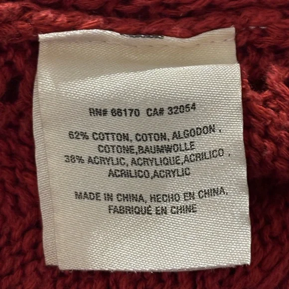 Anthro Meadow Rue Pointelle Chunky Knit Cardigan Sweater, Rust colored, Small - Picture 6 of 10